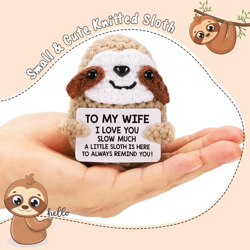 Wife's Birthday Gift: Funny Handmade Crochet Sloth