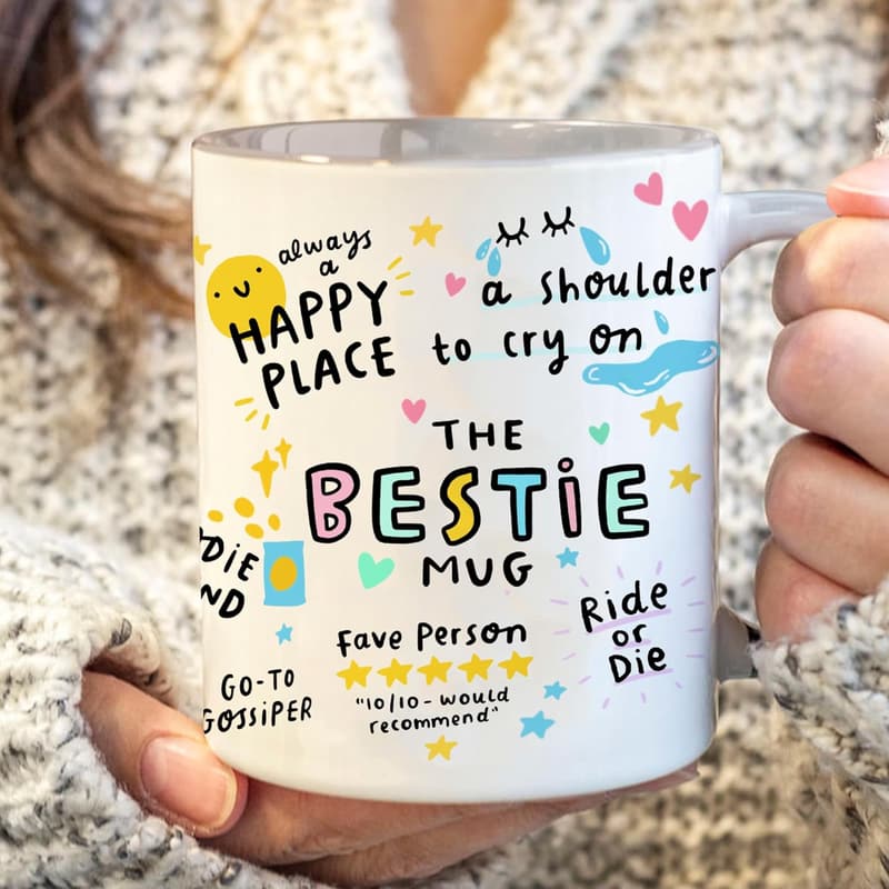 Friendship Gift Mug for Women - 11oz Ceramic Coffee Cup