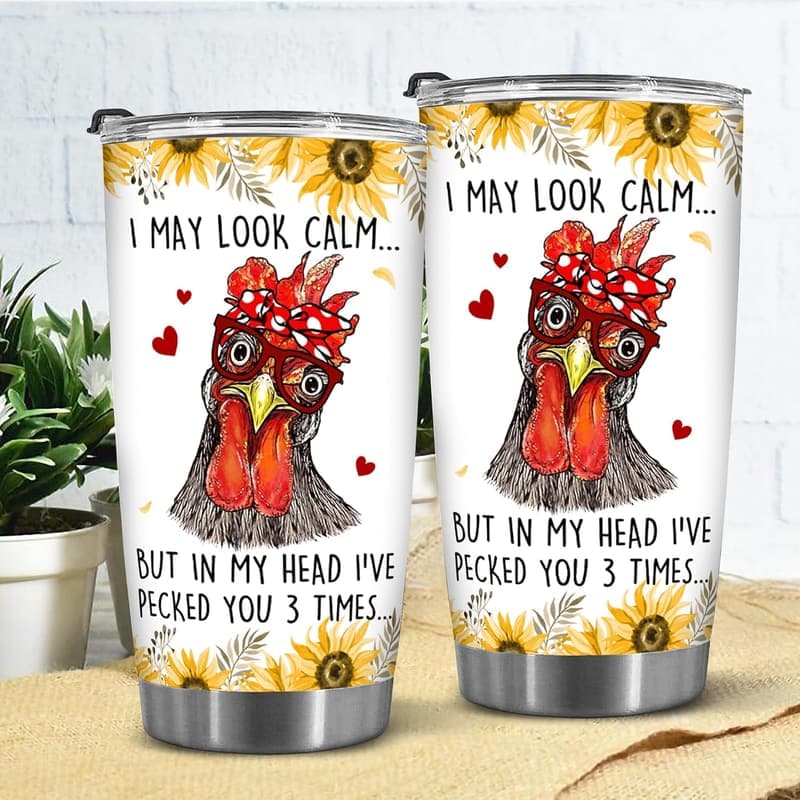 Funny Chicken Lover Stainless Steel Tumbler for Mom and Dad