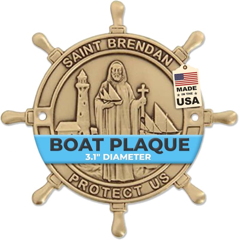 Saint Brendan Nautical Boat Plaque - Unique Catholic Gift for Men