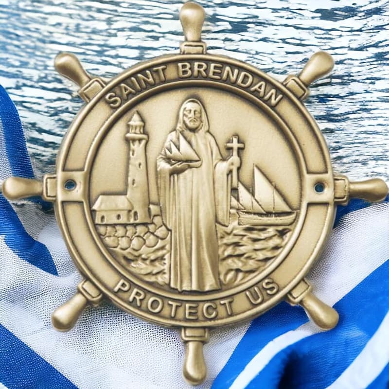 Saint Brendan Nautical Boat Plaque - Unique Catholic Gift for Men