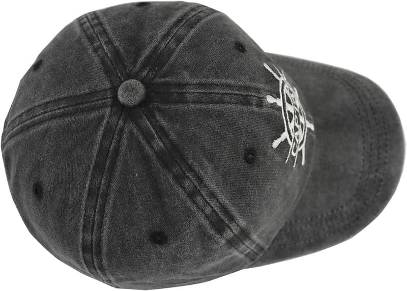 Embroidered Captain's Hat for Men Women, Adjustable Cotton Cap