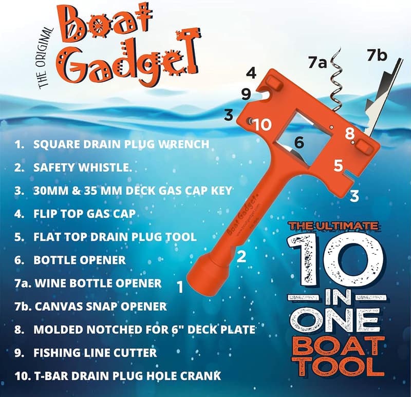 10-in-1 Boat Tool with Bottle Opener & Essential Gadgets