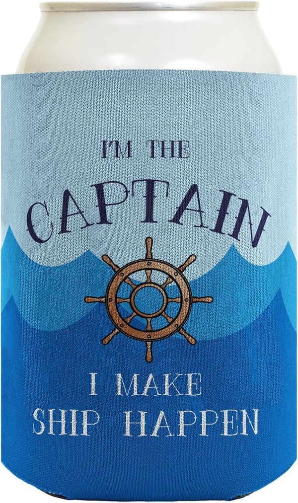 Captain & First Mate Can Coolers - Boating Gift Set (2 Pack)
