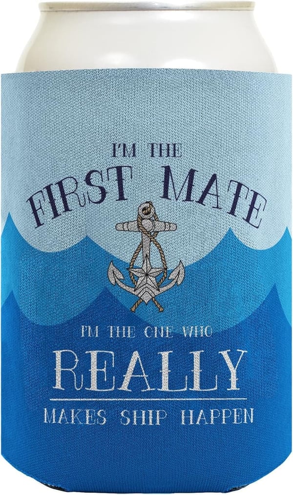Captain & First Mate Can Coolers - Boating Gift Set (2 Pack)