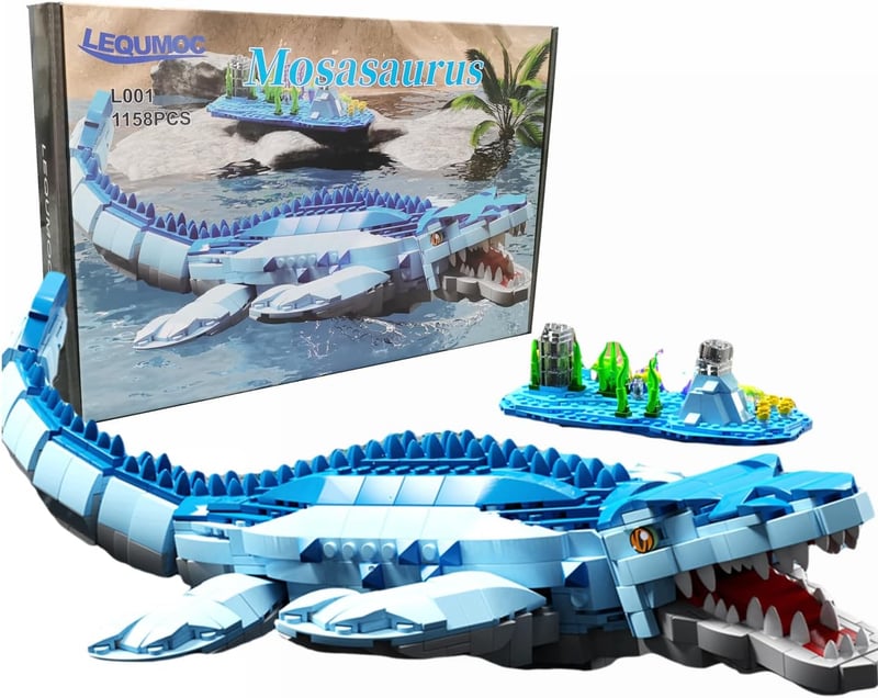 Jurassic Mosasaurus Building Set - 1200 Pcs Dinosaur Toy for Boys