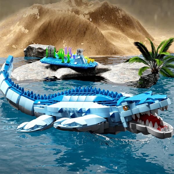 Jurassic Mosasaurus Building Set - 1200 Pcs Dinosaur Toy for Boys