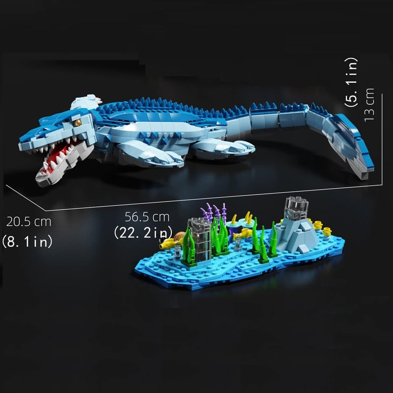 Jurassic Mosasaurus Building Set - 1200 Pcs Dinosaur Toy for Boys