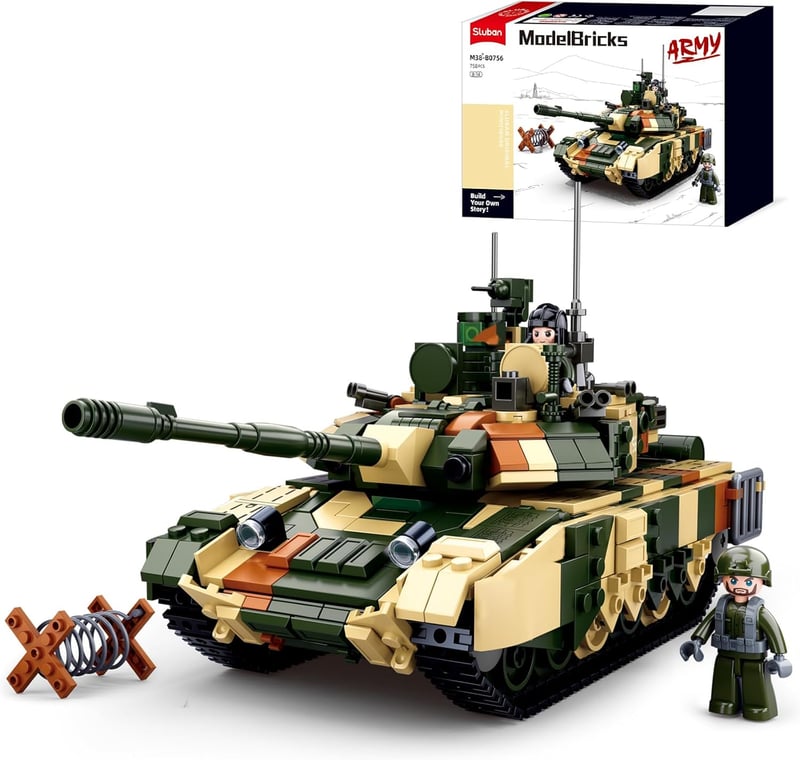 T90MS Tank Building Set with Minifigures for Kids