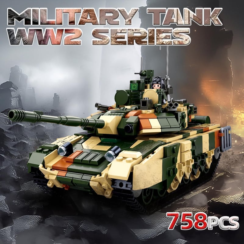 T90MS Tank Building Set with Minifigures for Kids