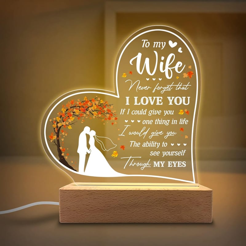 Valentine's Day Acrylic Night Light for Wife - 
