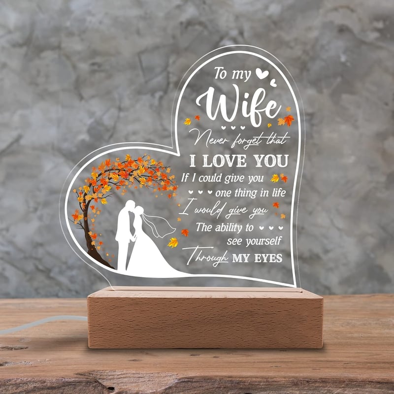Valentine's Day Acrylic Night Light for Wife - 