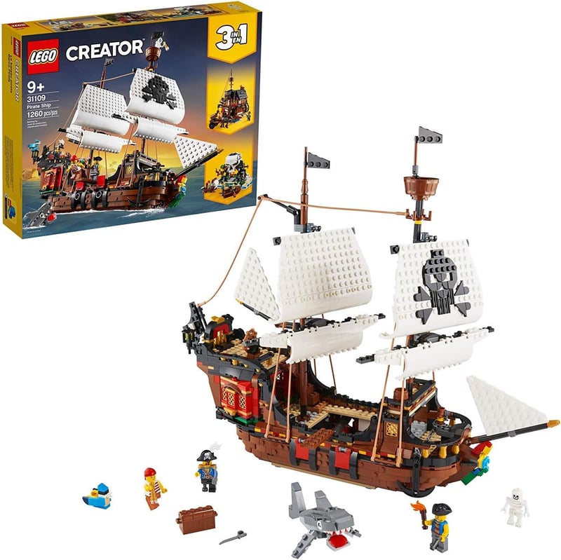 LEGO Creator 3-in-1 Pirate Ship Building Set for Kids, Ages 9+