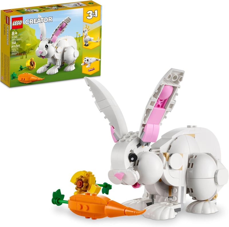 LEGO Creator 3-in-1 White Rabbit Building Set for Kids 8+