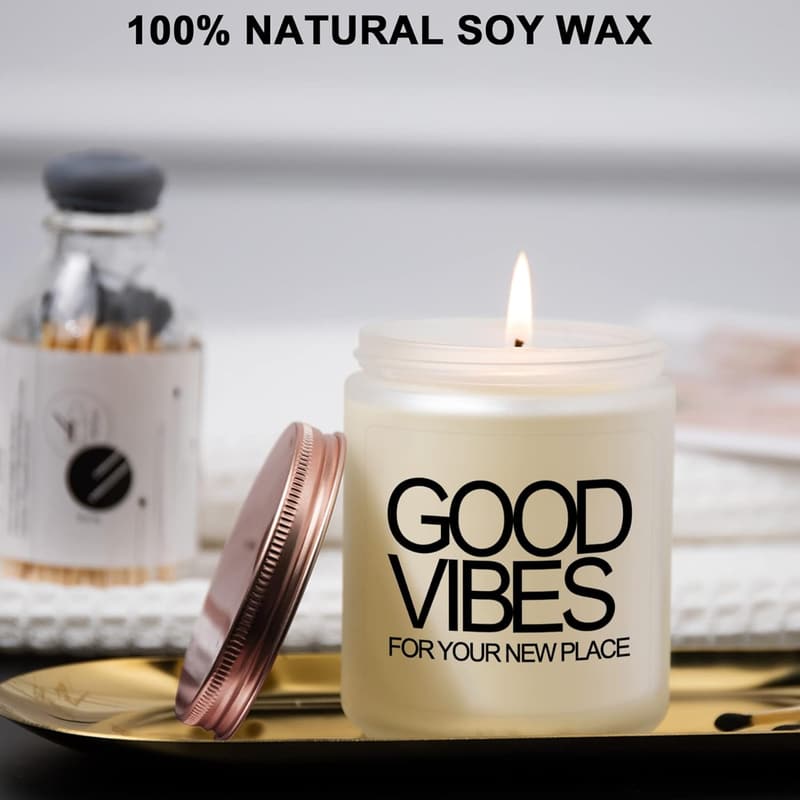 New Home Gifts: Lavender Good Vibes Candle for Women & Couples