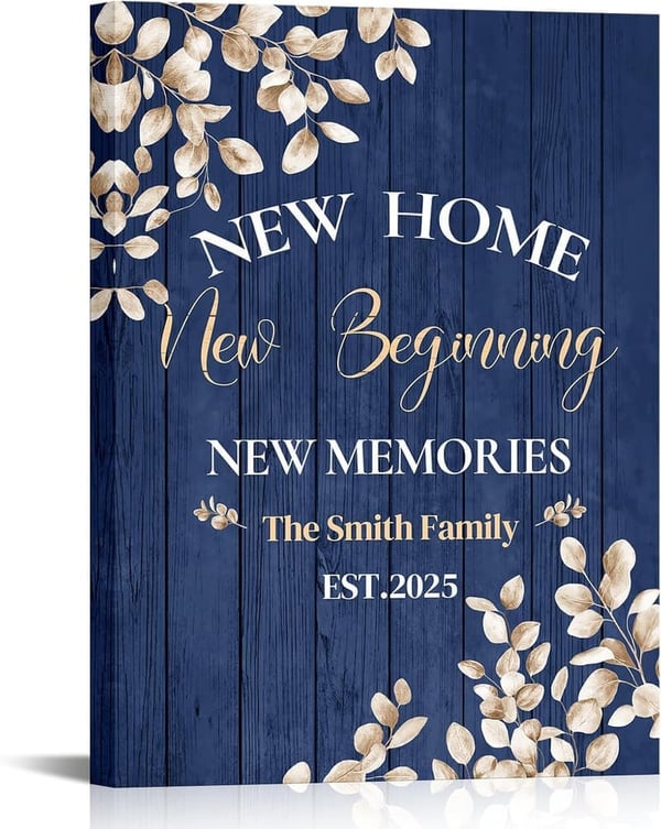 New Home Personalized Canvas Wall Art with Family Names