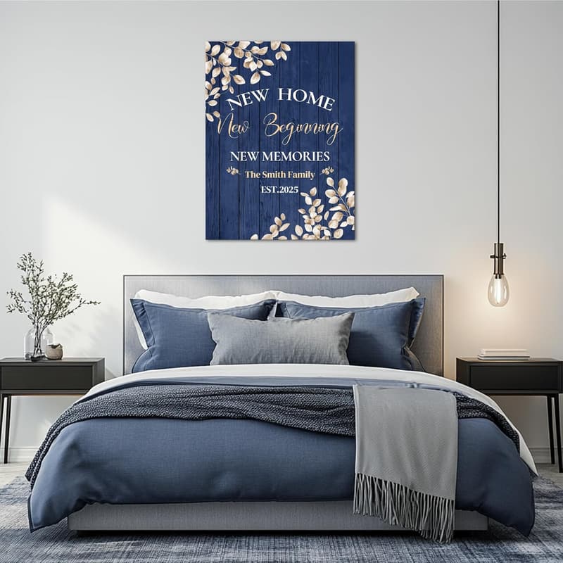 New Home Personalized Canvas Wall Art with Family Names