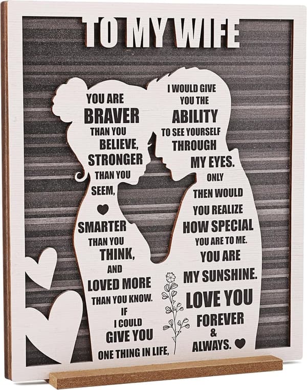Mother's Day Rustic Love Plaque for Wife