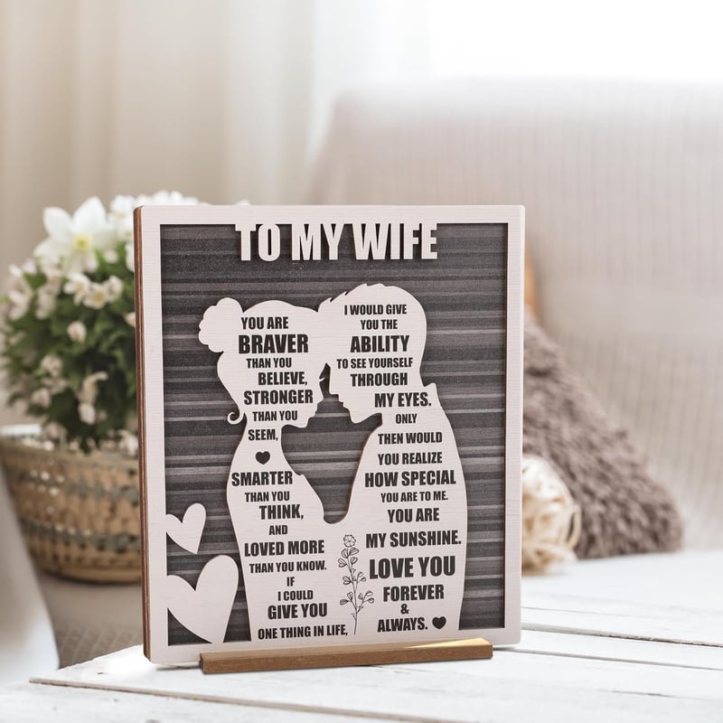 Mother's Day Rustic Love Plaque for Wife