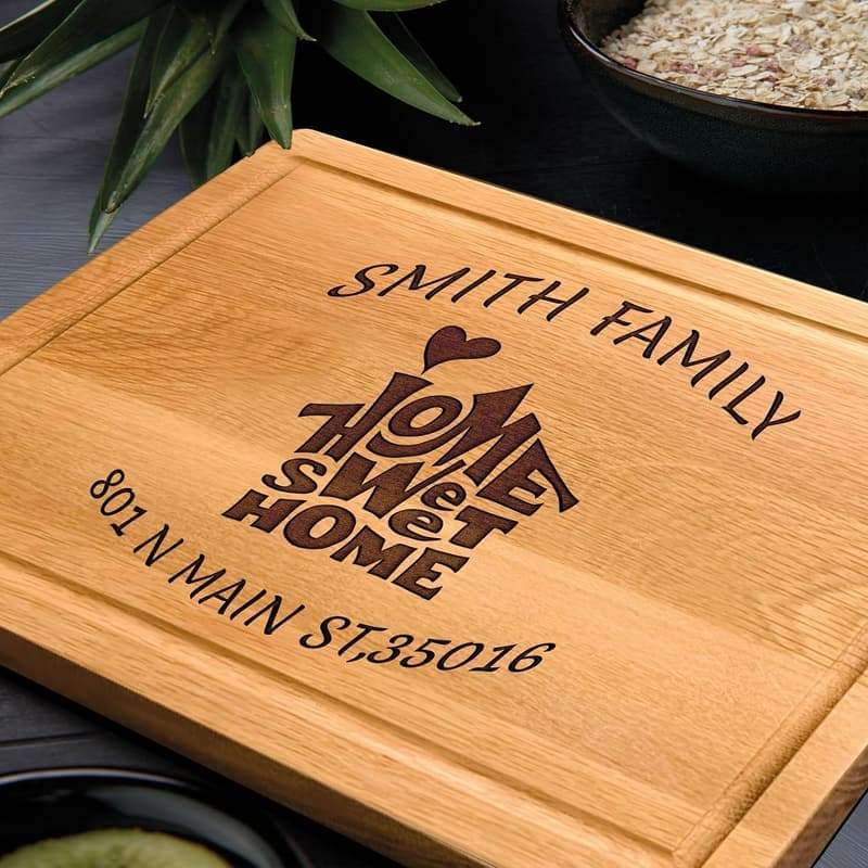 Custom Engraved Cutting Board - Housewarming Gift for Friends