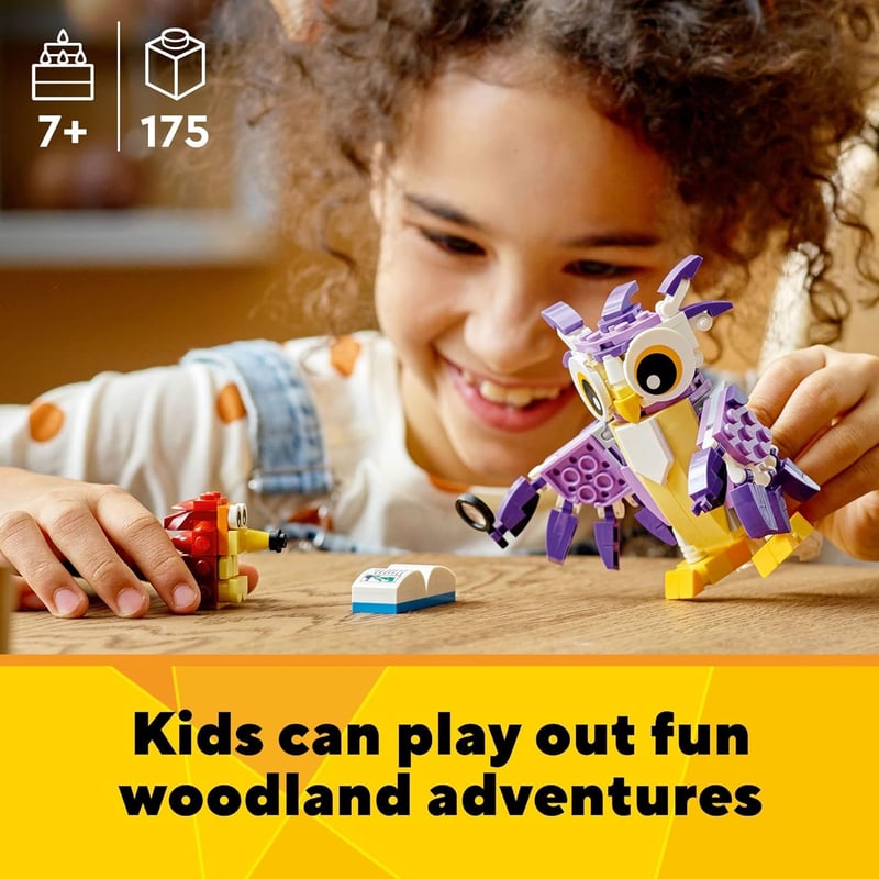 LEGO Creator 3-in-1 Fantasy Forest Animals Set for Kids 7+