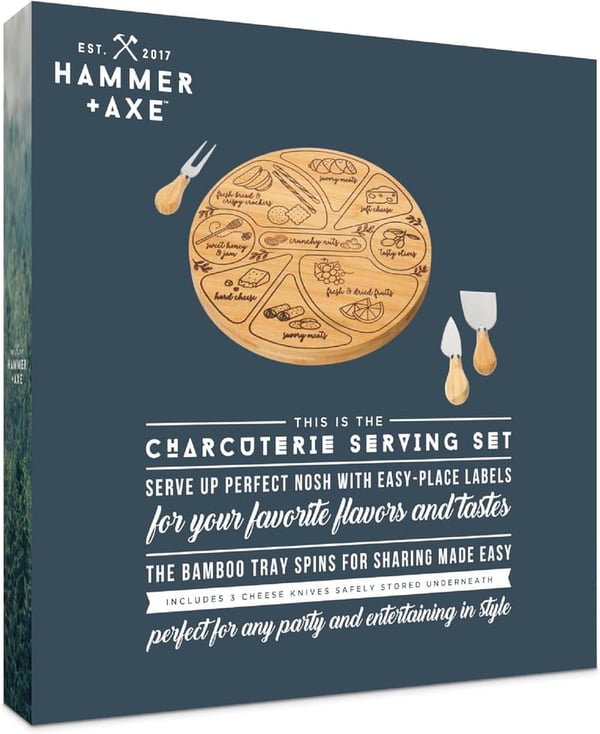 Bamboo Charcuterie Board Set with Utensils & Labels
