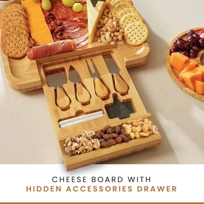 Bamboo Charcuterie Board Set - Ideal for Weddings & Housewarmings