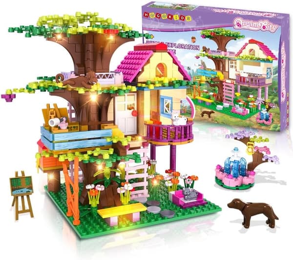 STEM Treehouse Building Toy Set with LED Light - 613 PCS