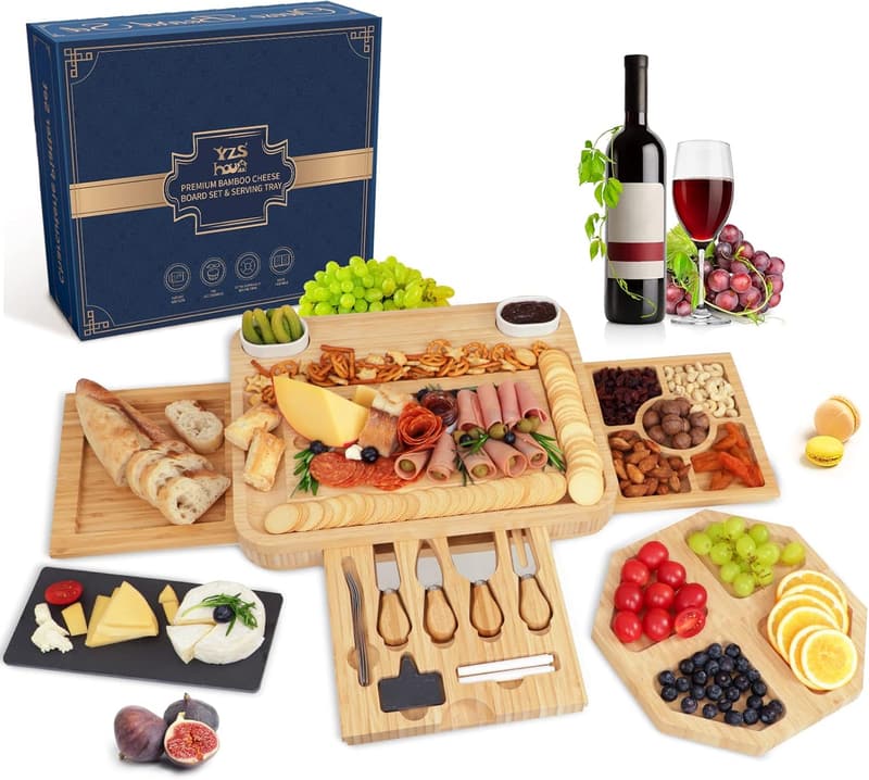 Large Charcuterie Board & Knife Set for Couples