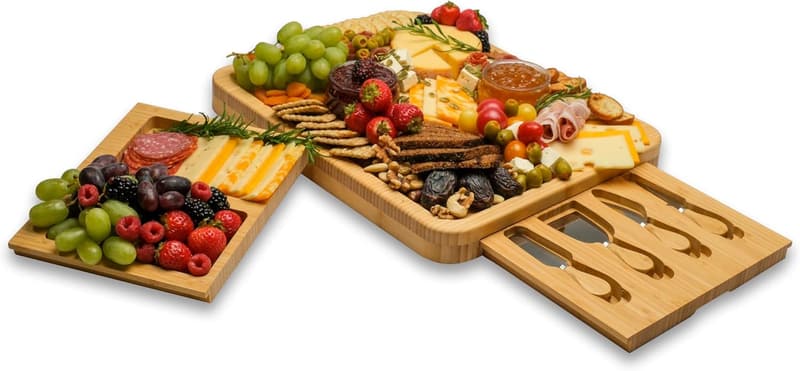 Bamboo Charcuterie Board Set - Perfect for Weddings or Housewarming