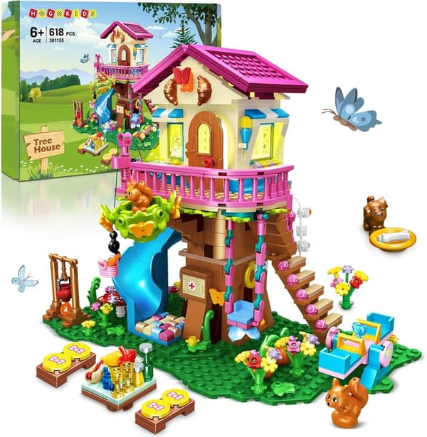 Tree House Building Set with LED Light - 622pcs Gift for Kids