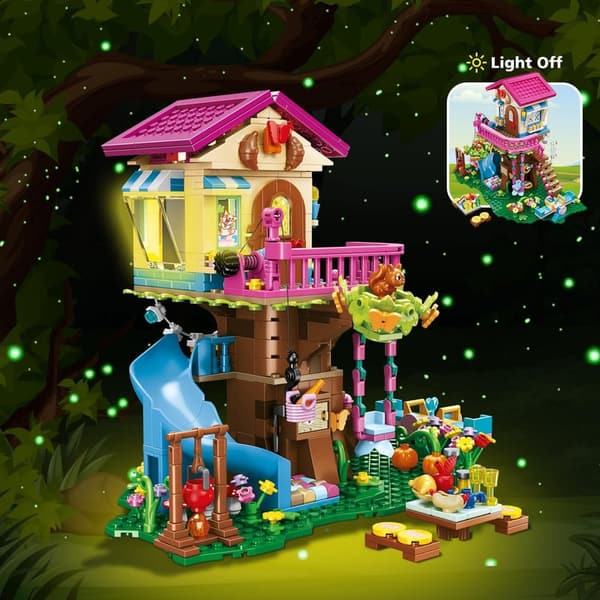 Tree House Building Set with LED Light - 622pcs Gift for Kids
