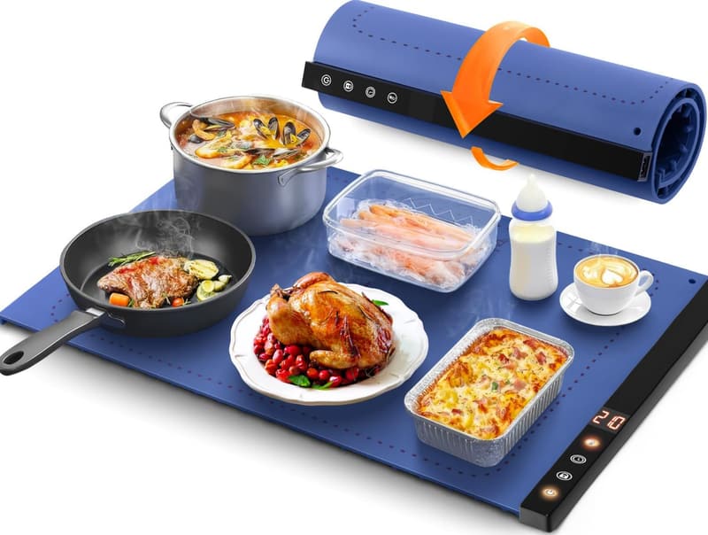 Portable Electric Warming Tray with 6 Heat Settings - Ideal for Mother's Day