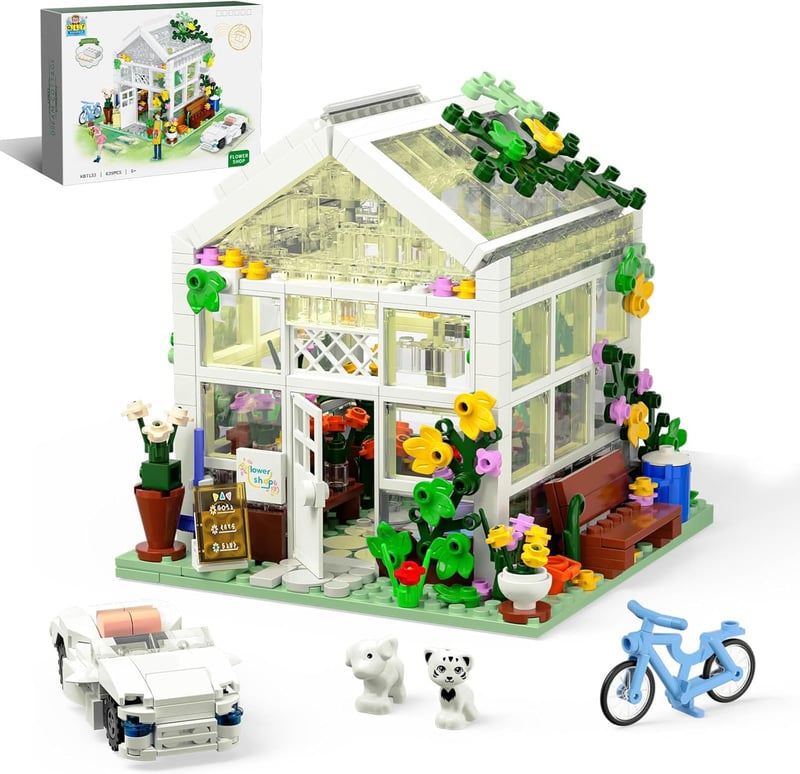 Flower Building Set for All Ages – 639 Pcs Greenhouse Toy