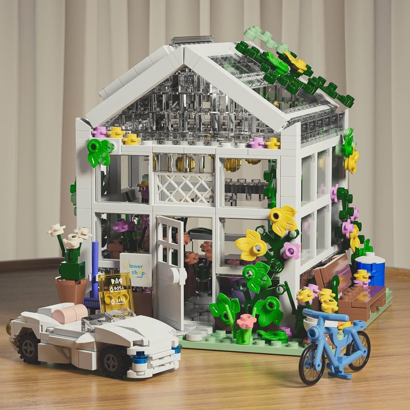 Flower Building Set for All Ages – 639 Pcs Greenhouse Toy