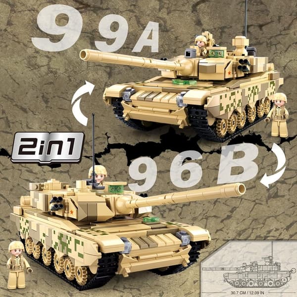 WW2 Inspired 99A Military Tank Building Set with Minifigures