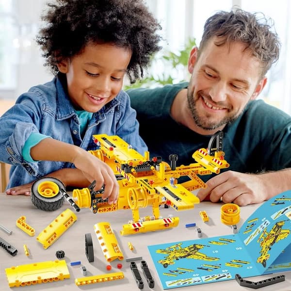 STEM Building Toy for Ages 6-12 - 2-in-1 Truck & Airplane Set