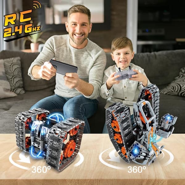 Kids' 5-in-1 Building Block Set with LED Light & Remote Control
