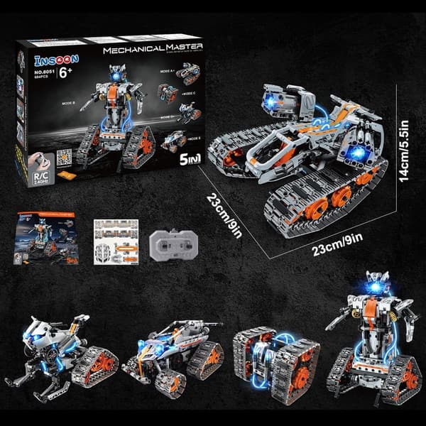 Kids' 5-in-1 Building Block Set with LED Light & Remote Control