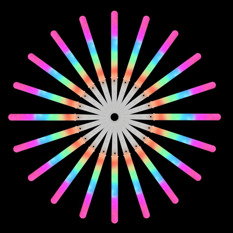 20 LED Cotton Candy Sticks - Reusable Glow Party Supplies