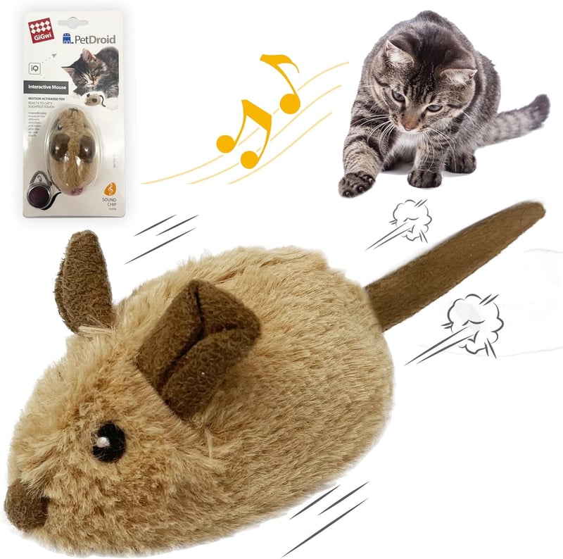 Interactive Automatic Cat Toy Mouse with Furry Tail