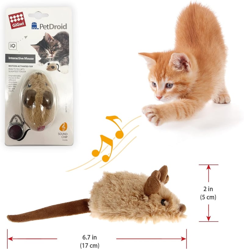 Interactive Automatic Cat Toy Mouse with Furry Tail