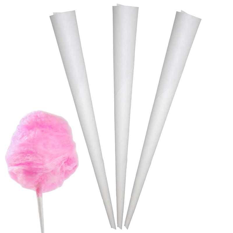 Cotton Candy Cones - 100ct Pack of Disposable Cones