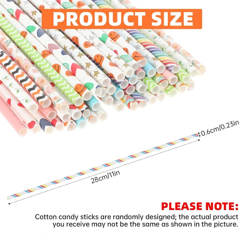 50 PCS Colorful Cotton Candy Cones for Parties and Events