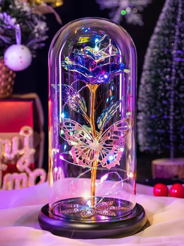 Eternal Galaxy Glass Rose in Dome - Mother's Day Gift for Mom