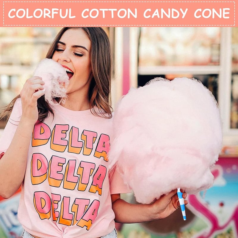 Colorful Cotton Candy Cones - 100 Pcs Birthday Party Supplies