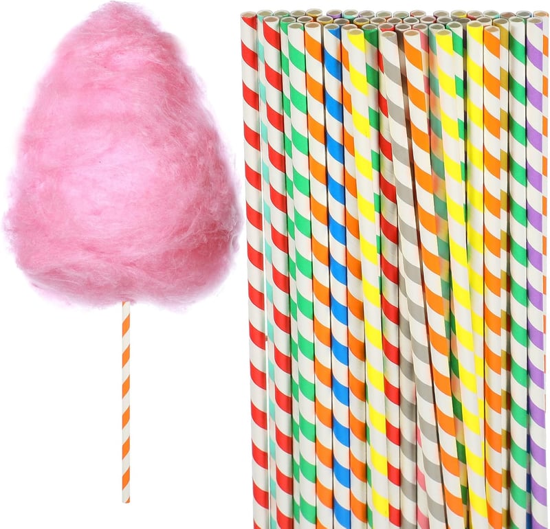 50 PCS Colorful Cotton Candy Cones for Parties & Events