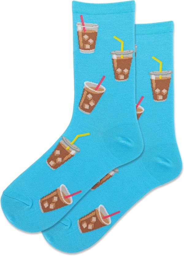Fun Food & Drink Crew Socks for Women - Novelty Gift Pair
