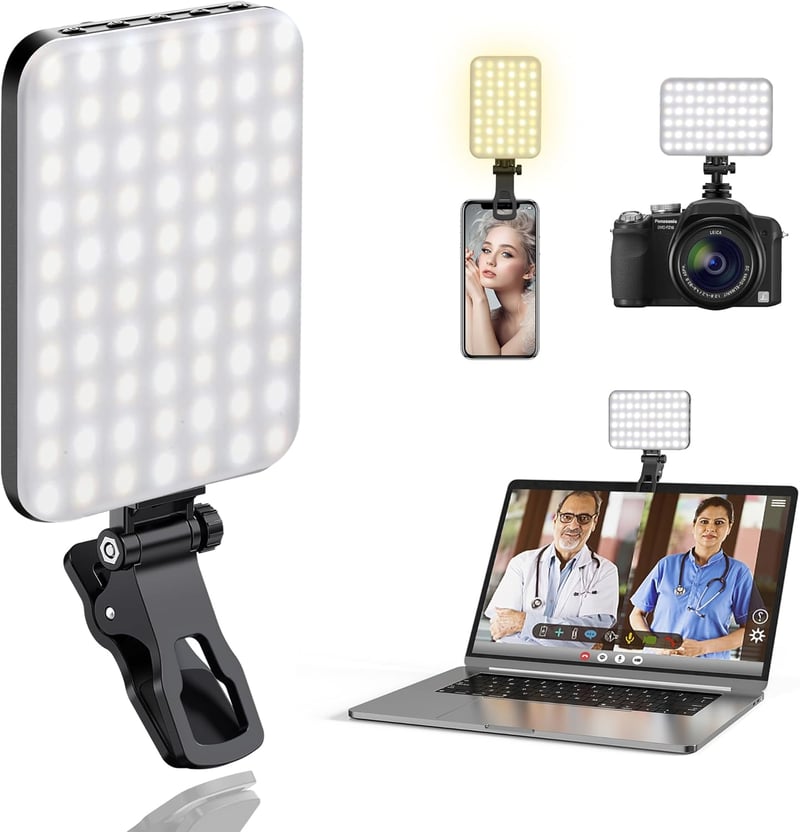 Portable 60 LED Selfie Light with Tripod & Clip - 3 Modes