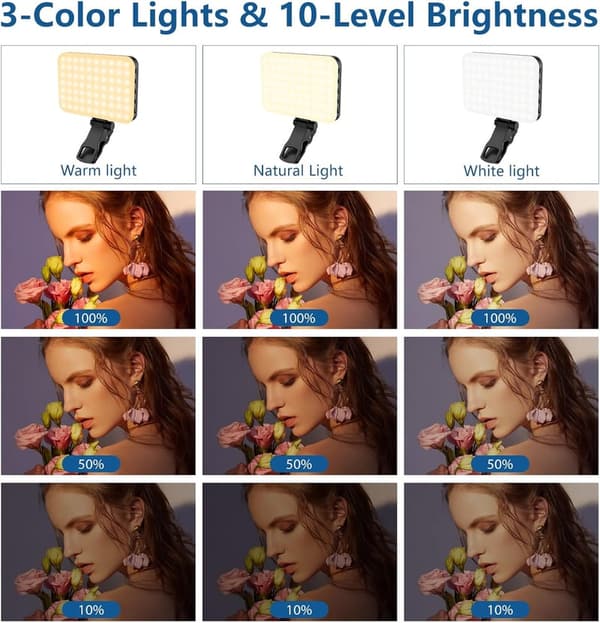Portable 60 LED Selfie Light with Tripod & Clip - 3 Modes